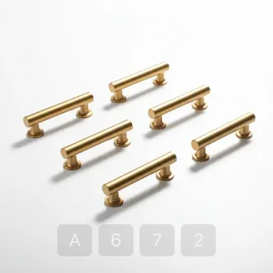 A672-01 Vintage Stately Brass Drawer Pulls - View 1