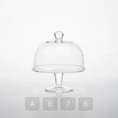 A676-04 Artisan Sterling Glass Cake Stand - View 1