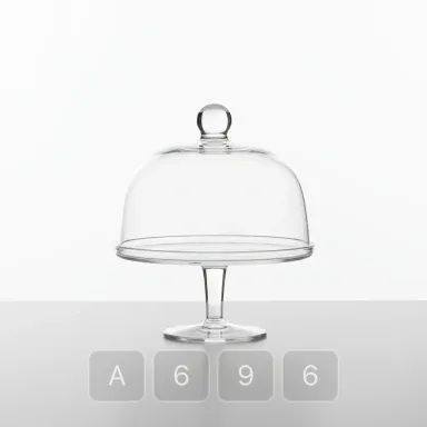A696-02 Modern Sterling Glass Cake Stand - View 1