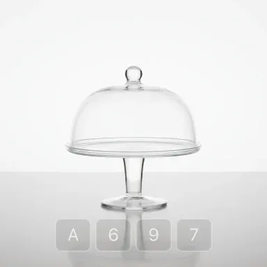 A697-03 Parisian Platinum Glass Cake Stand - View 1