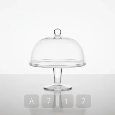 A717-03 Parisian Platinum Glass Cake Stand - View 1