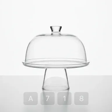 A718-01 Vintage Pearl Glass Cake Stand - View 1