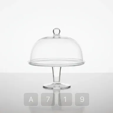 A719-03 Parisian Emerald Glass Cake Stand - View 1
