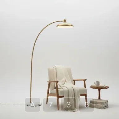 A735-04 Hamptons Zenith Brass Floor Lamp - View 1