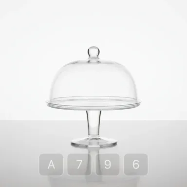 A796-03 Classic Sterling Glass Cake Stand - View 1