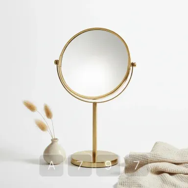 A797-04 Hamptons Platinum Brass Table Mirror - View 1