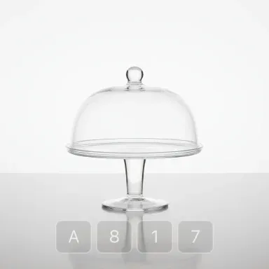 A817-03 Parisian Platinum Glass Cake Stand - View 1