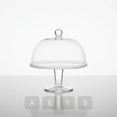 A819-03 Parisian Emerald Glass Cake Stand - View 1