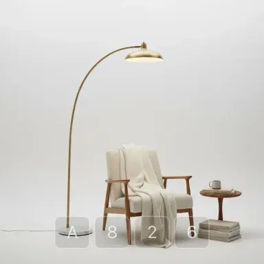 A826-04 Artisan Grand Brass Floor Lamp - View 1