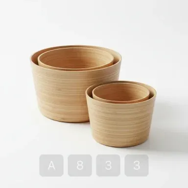 A833-02 Atelier Pristine Bamboo Storage Basket - View 1