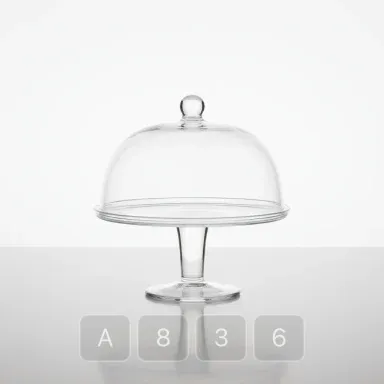 A836-03 Classic Sterling Glass Cake Stand - View 1