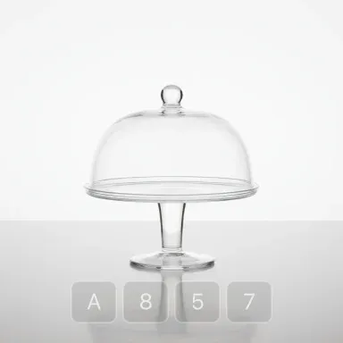 A857-03 Parisian Platinum Glass Cake Stand - View 1
