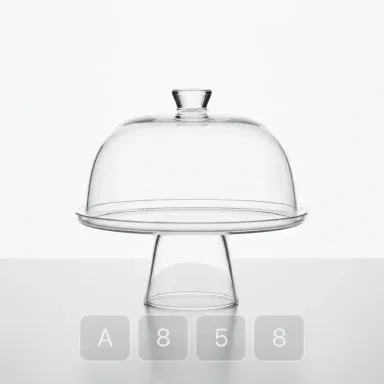 A858-01 Vintage Pearl Glass Cake Stand - View 1