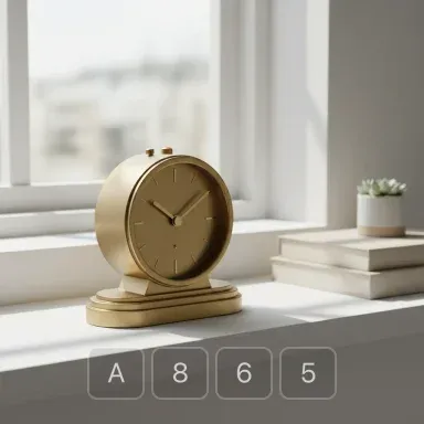 A865-01 Studio Prime Brass Desk Clock - View 1