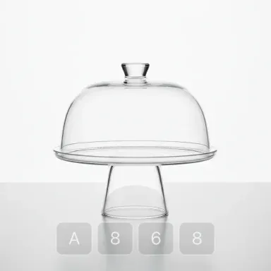 A868-01 Vintage Exquisite Glass Cake Stand - View 1