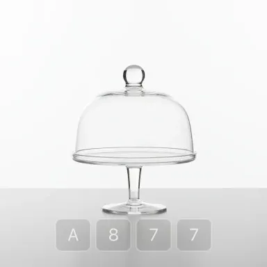 A877-02 Atelier Platinum Glass Cake Stand - View 1