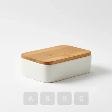 A896-02 Modern Sterling Ceramic Butter Dish - View 1