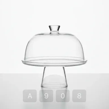 A908-01 Vintage Exquisite Glass Cake Stand - View 1