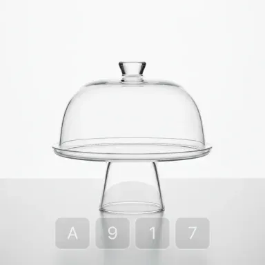 A917-01 Studio Platinum Glass Cake Stand - View 1