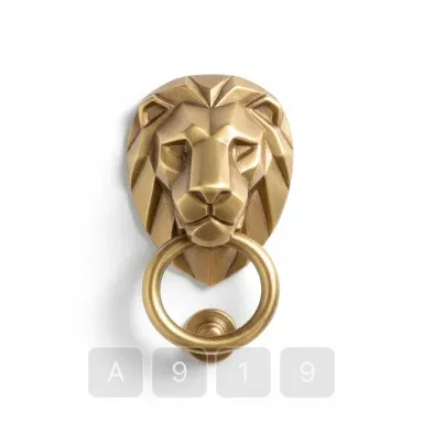 A919-02 Atelier Emerald Brass Door Knocker - View 1