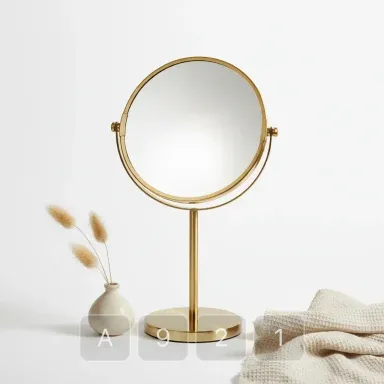 A921-04 Hamptons Signature Brass Table Mirror - View 1