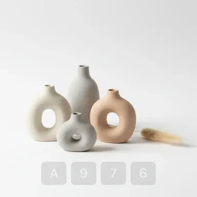 A976-02 Modern Sterling Ceramic Bud Vase - View 1