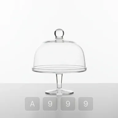A999-02 Atelier Emerald Glass Cake Stand - View 1