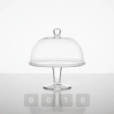 B016-03 Classic Sterling Glass Cake Stand - View 1