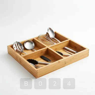 B024-02 Modern Essential Bamboo Drawer Dividers - View 1