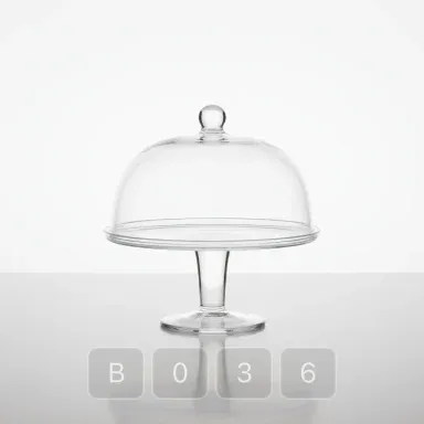 B036-03 Classic Sterling Glass Cake Stand - View 1