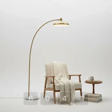 B041-04 Hamptons Signature Brass Floor Lamp - View 1