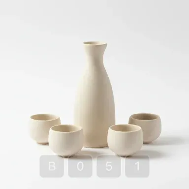 B051-03 Parisian Royal Ceramic Sake Set - View 1