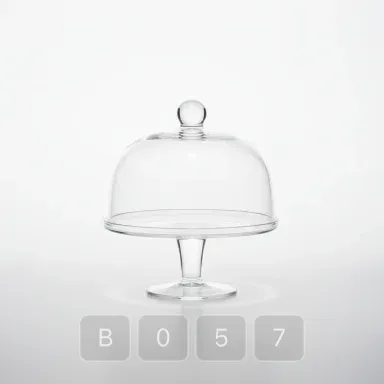 B057-04 Hamptons Platinum Glass Cake Stand - View 1
