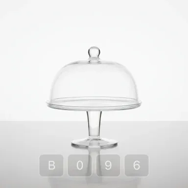 B096-03 Classic Sterling Glass Cake Stand - View 1