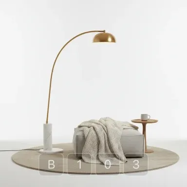 B103-03 Parisian Select Brass Floor Lamp - View 1