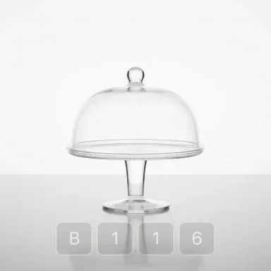 B116-03 Classic Sterling Glass Cake Stand - View 1