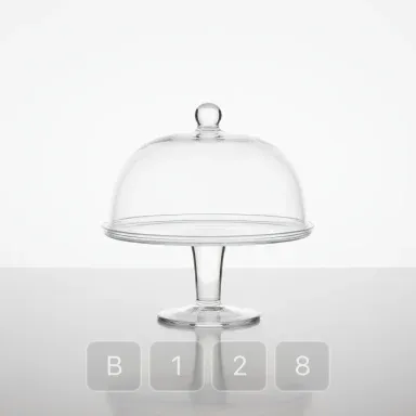 B128-03 Classic Exquisite Glass Cake Stand - View 1
