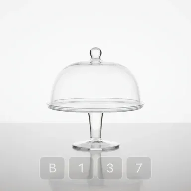 B137-03 Parisian Platinum Glass Cake Stand - View 1