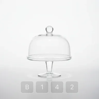 B142-04 Artisan Refined Glass Cake Stand - View 1
