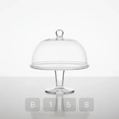 B158-03 Classic Pearl Glass Cake Stand - View 1