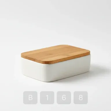B168-02 Modern Exquisite Ceramic Butter Dish - View 1