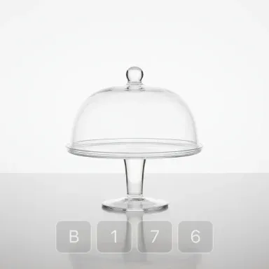 B176-03 Classic Sterling Glass Cake Stand - View 1