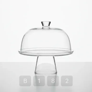 B182-01 Vintage Refined Glass Cake Stand - View 1
