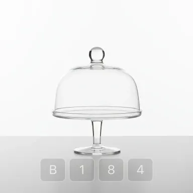 B184-02 Modern Essential Glass Cake Stand - View 1