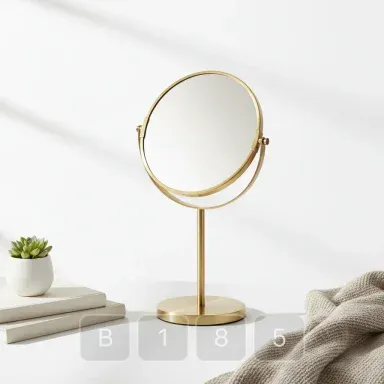 B185-03 Parisian Prime Brass Table Mirror - View 1