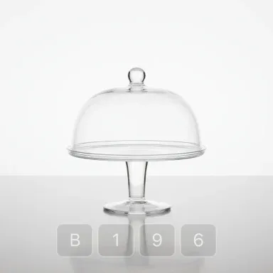 B196-03 Classic Sterling Glass Cake Stand - View 1