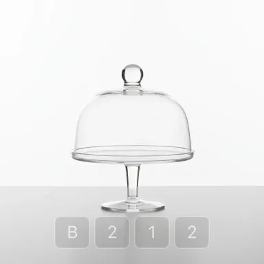 B212-02 Modern Stately Glass Cake Stand - View 1