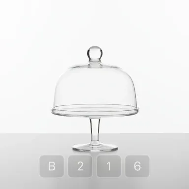 B216-02 Modern Sterling Glass Cake Stand - View 1