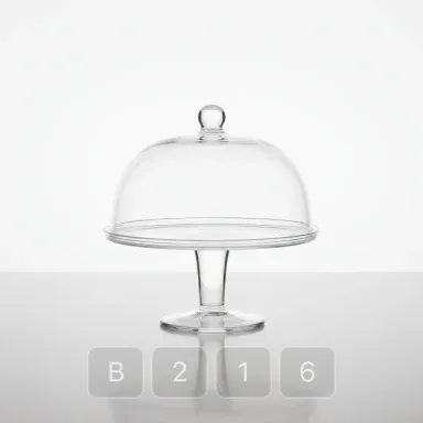 B216-03 Classic Sterling Glass Cake Stand - View 1