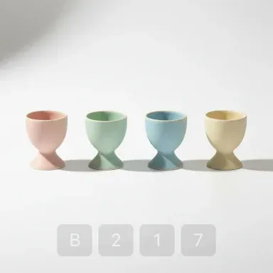 B217-01 Studio Platinum Ceramic Egg Cups - View 1